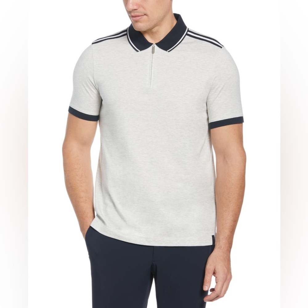 NWT, Perry Ellis, SHOULDER TAPE ZIP POLO. | Size: XXL.